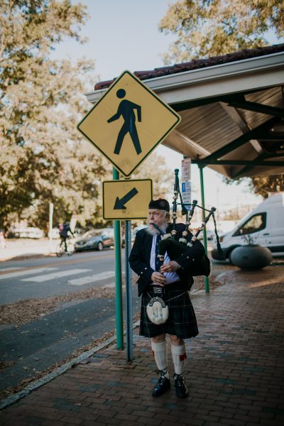 bagpipes on wedding day